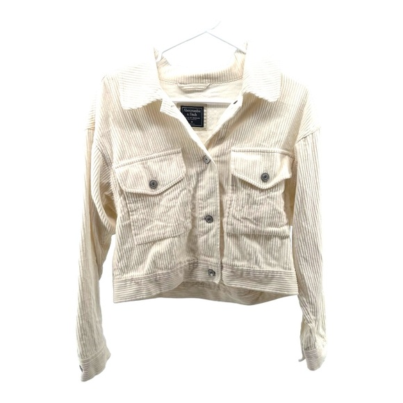 Abercrombie & Fitch Women’s M Medium Corduroy Jacket Preppy Y2K Casual Pockets - Picture 1 of 13